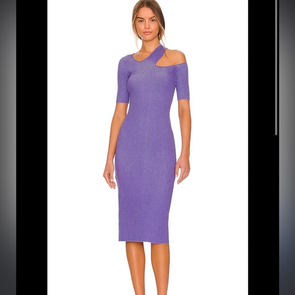 Monrow Dresses & Skirts - NWT Monrow Purple Ribbed Midi Dress Size XS